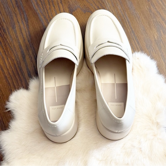 New Dolce Vita Yanni Platform Penny Ivory Leather Loafer   10 - Picture 9 of 12